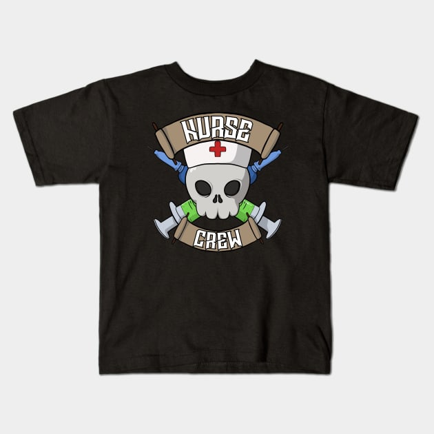 Nurses crew Jolly Roger pirate flag Kids T-Shirt by RampArt